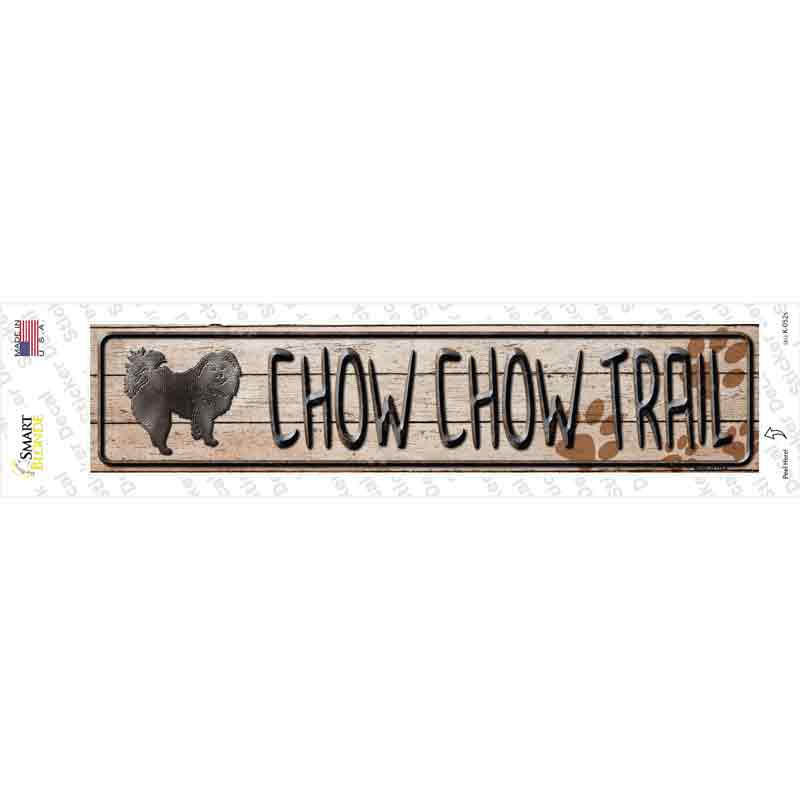 K-052s-M Chow Chow Trail Novelty Narrow Sticker Decal - Medium