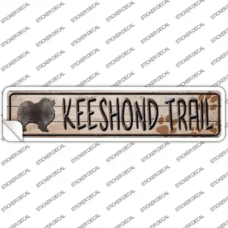 K-066s-S Keeshound Trail Novelty Narrow Sticker Decal - Small