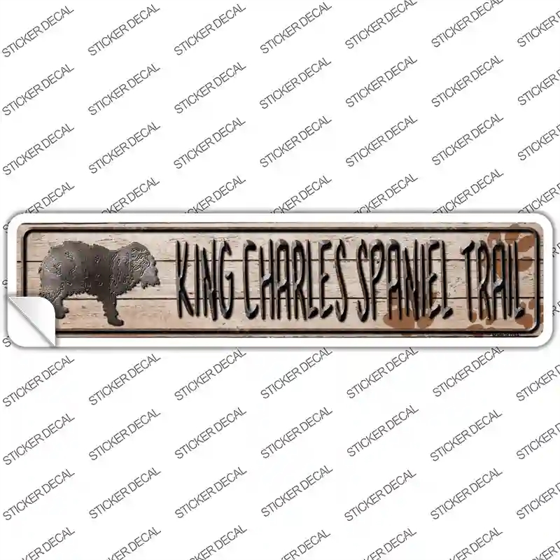 K-067s-S King Charles Spaniel Trail Novelty Narrow Sticker Decal - Small