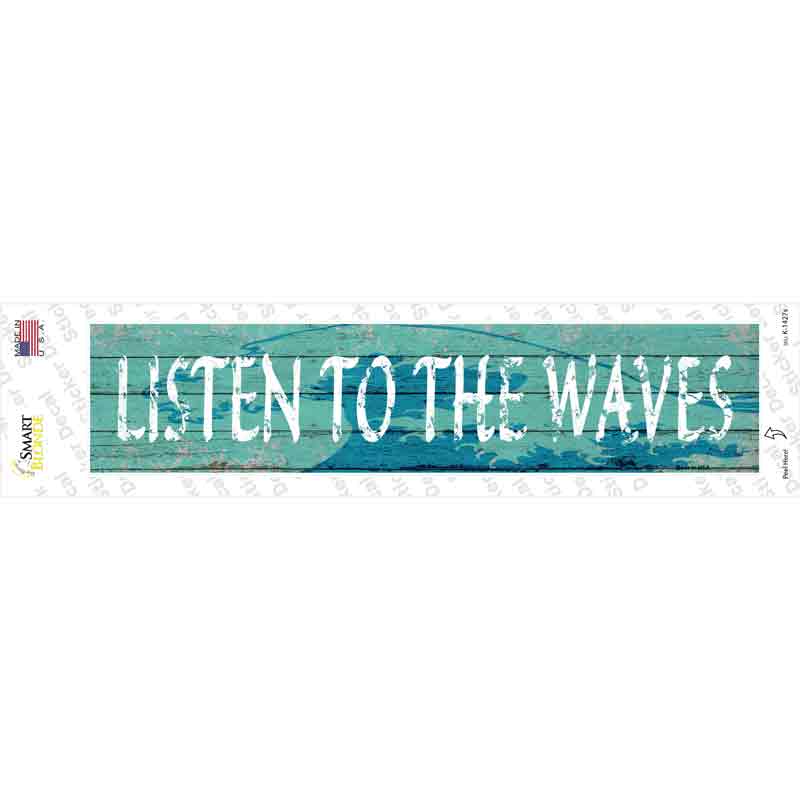 K-1427s-M Listen to the Waves Novelty Narrow Sticker Decal - Medium