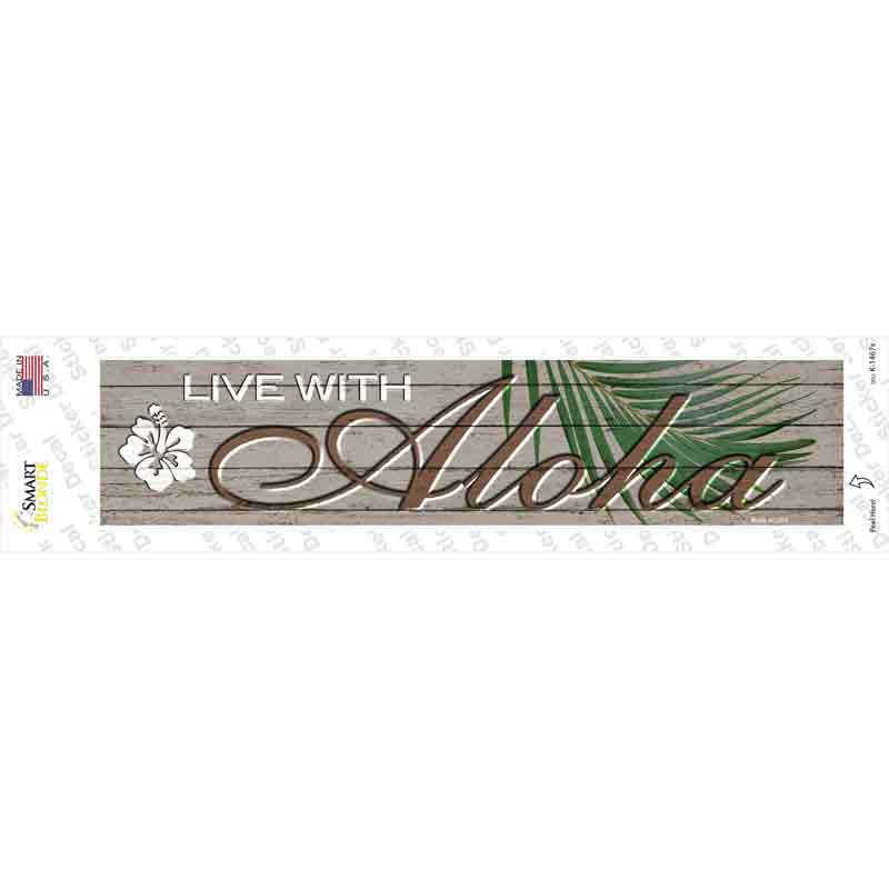 K-1467s-M Live with Aloha Novelty Narrow Sticker Decal - Medium