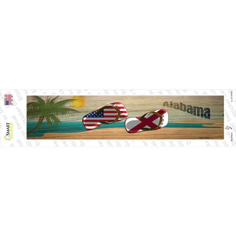 K-1474s-M Alabama & US Flag Novelty Narrow Sticker Decal - Medium