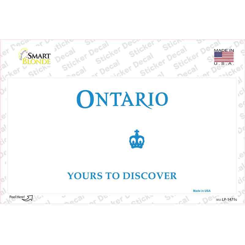 LP-1471s-M Ontario Canada Novelty Sticker Decal - Medium