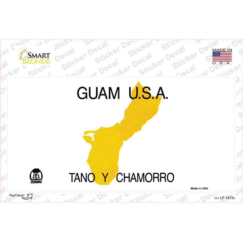 LP-1472s-M Guam State Novelty Sticker Decal - Medium