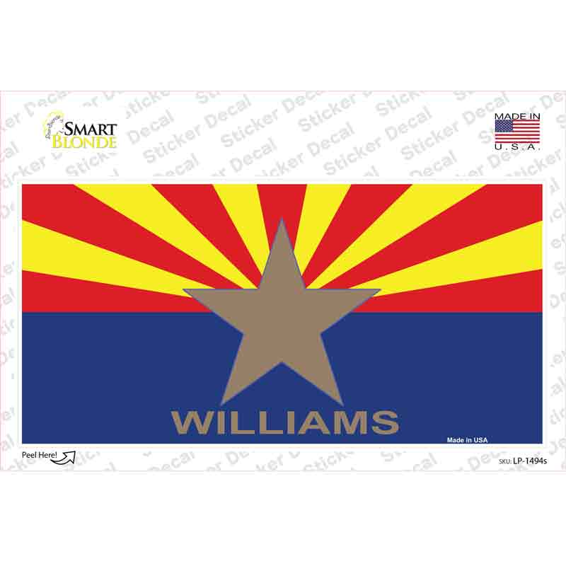 LP-1494s-M Williams Arizona Flag Novelty Sticker Decal - Medium