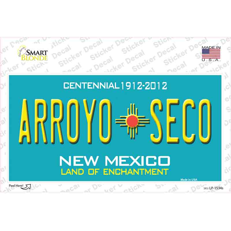 LP-1534s-M Arroyo Seco   Mexico Novelty Sticker Decal - Medium