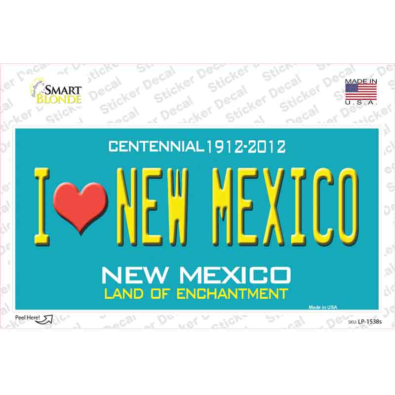 LP-1538s-M I Love   Mexico Novelty Sticker Decal - Medium