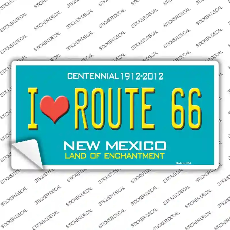 LP-1539s-S I Love Route 66   Mexico Novelty Sticker Decal - Small