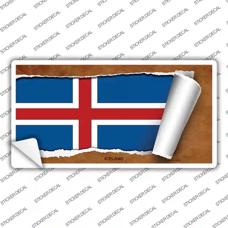 LP-9193s-XL Iceland Flag Scroll Novelty Sticker Decal - Extra Large