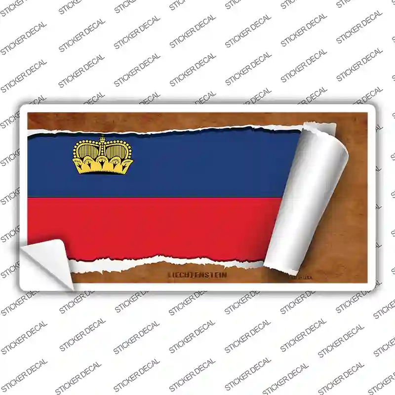 LP-9220s-S Liechtenstein Flag Scroll Novelty Sticker Decal - Small