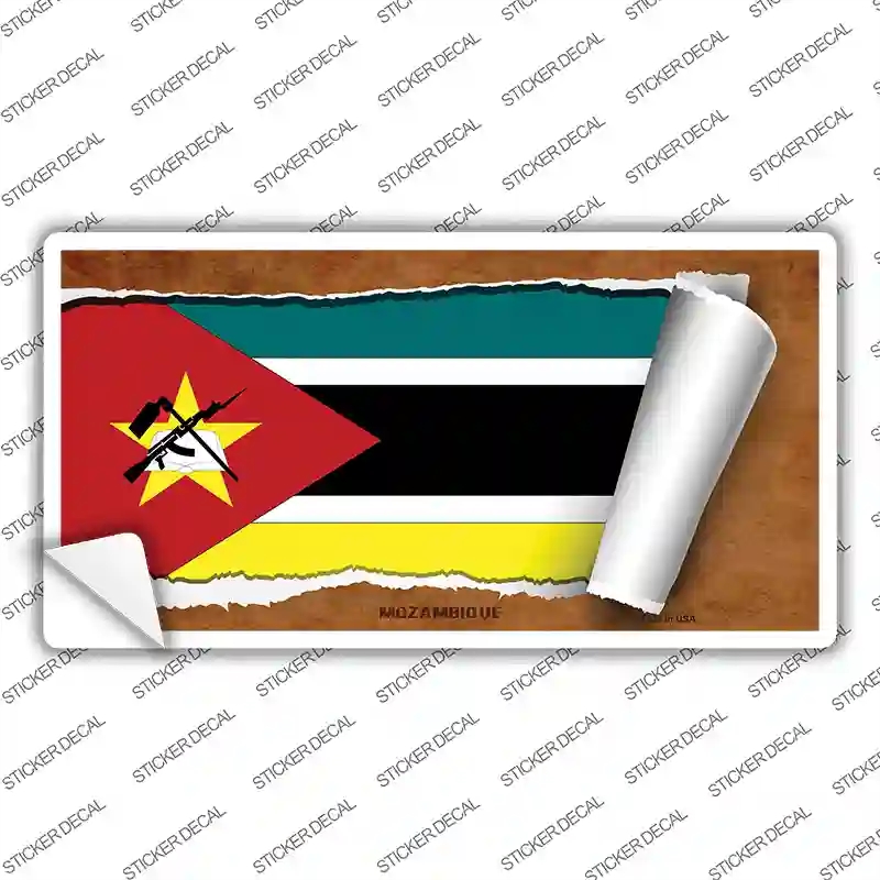 LP-9242s-XL Mozambique Flag Scroll Novelty Sticker Decal - Extra Large