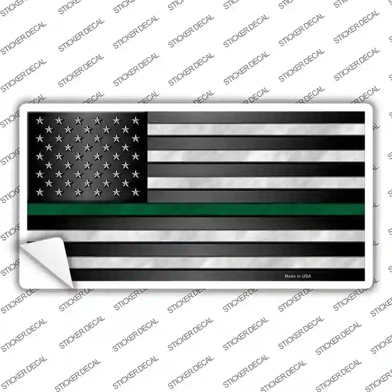 LP-9421s-L American Flag Thin Green Line Novelty Sticker Decal - Large