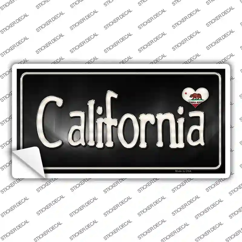 LP-9443s-S California Flag Script Novelty Sticker Decal - Small