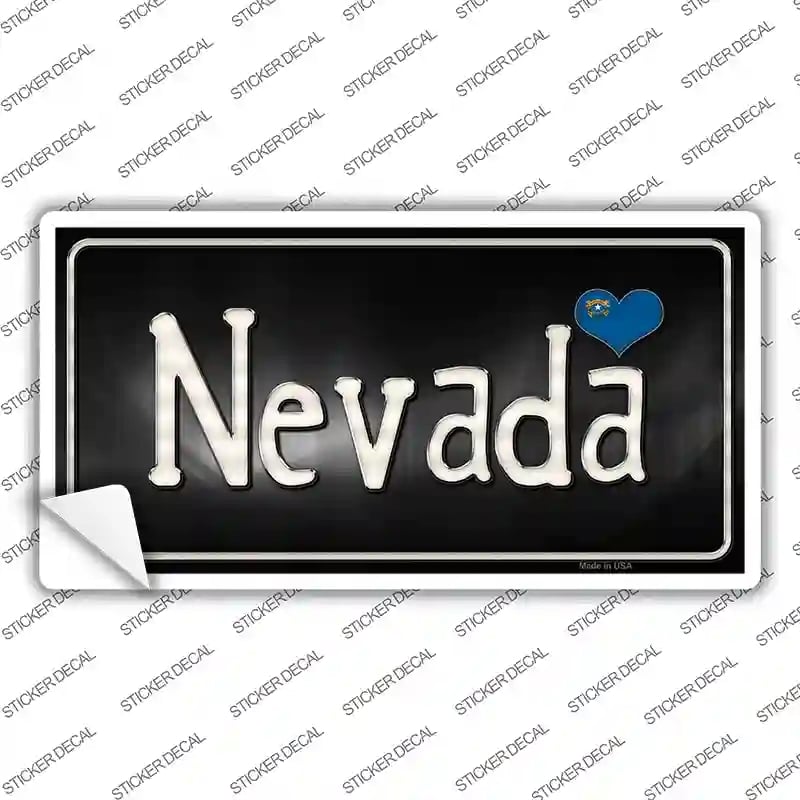 LP-9466s-S Nevada Flag Script Novelty Sticker Decal - Small
