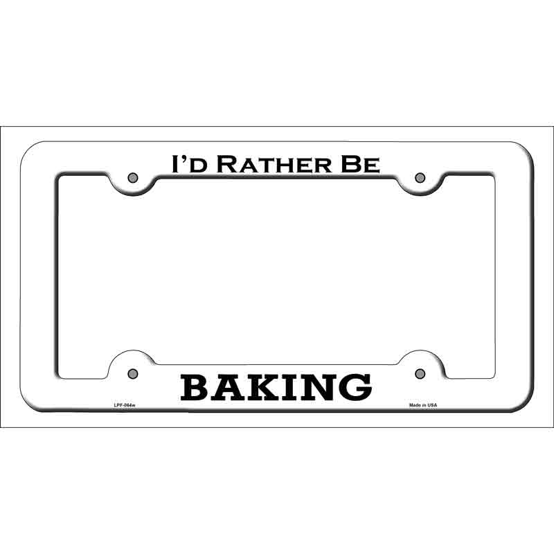 LPF-064w 12 x 6 in. Baking Novelty Metal License Plate Frame - White