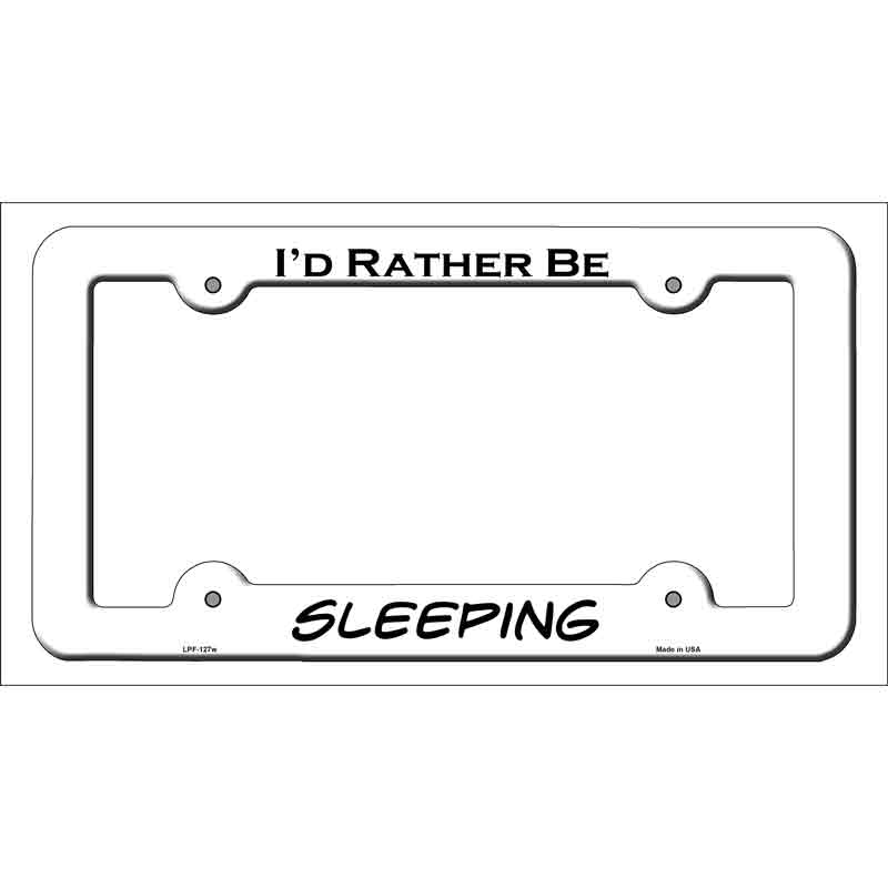 LPF-127w 12 x 6 in. Sleeping Novelty Metal License Plate Frame - White