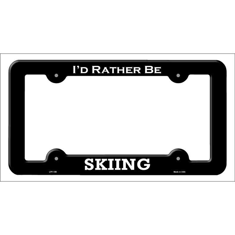 LPF-158b 12 x 6 in. Skiing Novelty Metal License Plate Frame - Black
