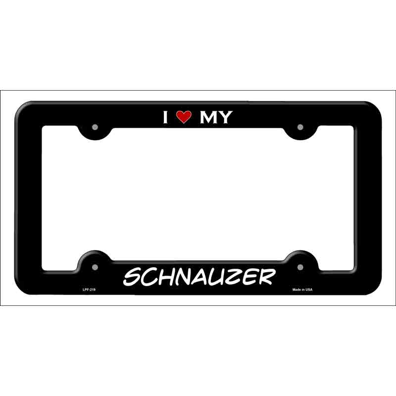 LPF-219b 12 x 6 in. Schnauzer Novelty Metal License Plate Frame - Black