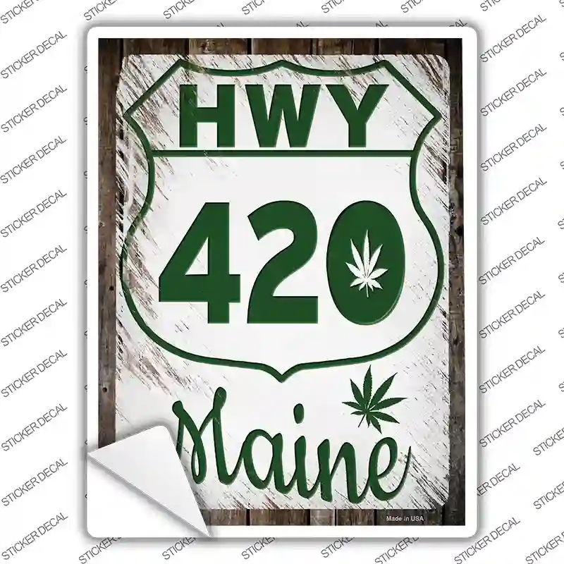 P-3274s-XL HWY 420 Maine Novelty Rectangle Sticker Decal - Extra Large