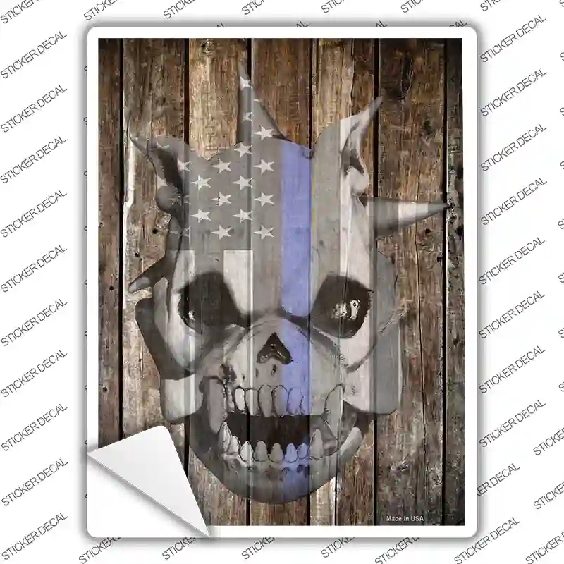 P-3327s-L Police Demon Dog Novelty Rectangle Sticker Decal - Large