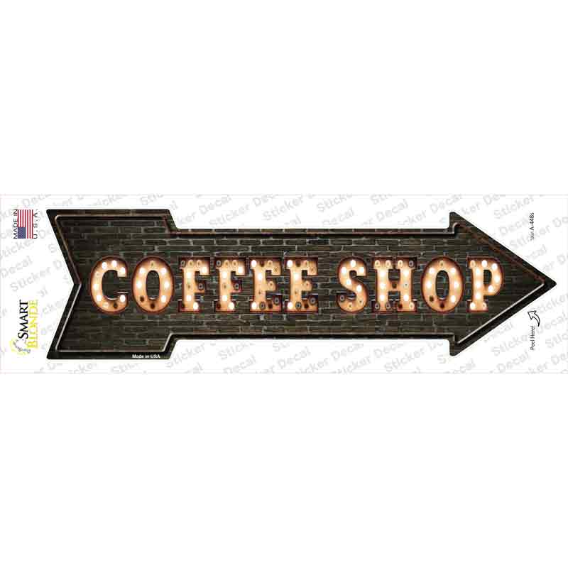 A-448s-M Coffee Shop Bulb Letters Novelty Arrow Sticker Decal - Medium