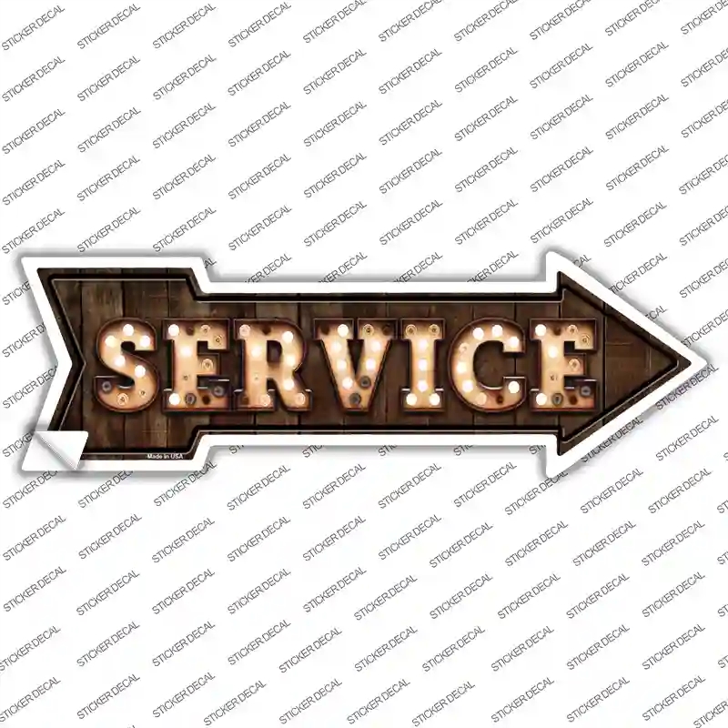 A-453s-S Service Bulb Letters Novelty Arrow Sticker Decal - Small