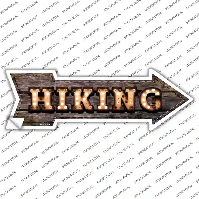 A-469s-L Hiking Bulb Letters Novelty Arrow Sticker Decal - Large
