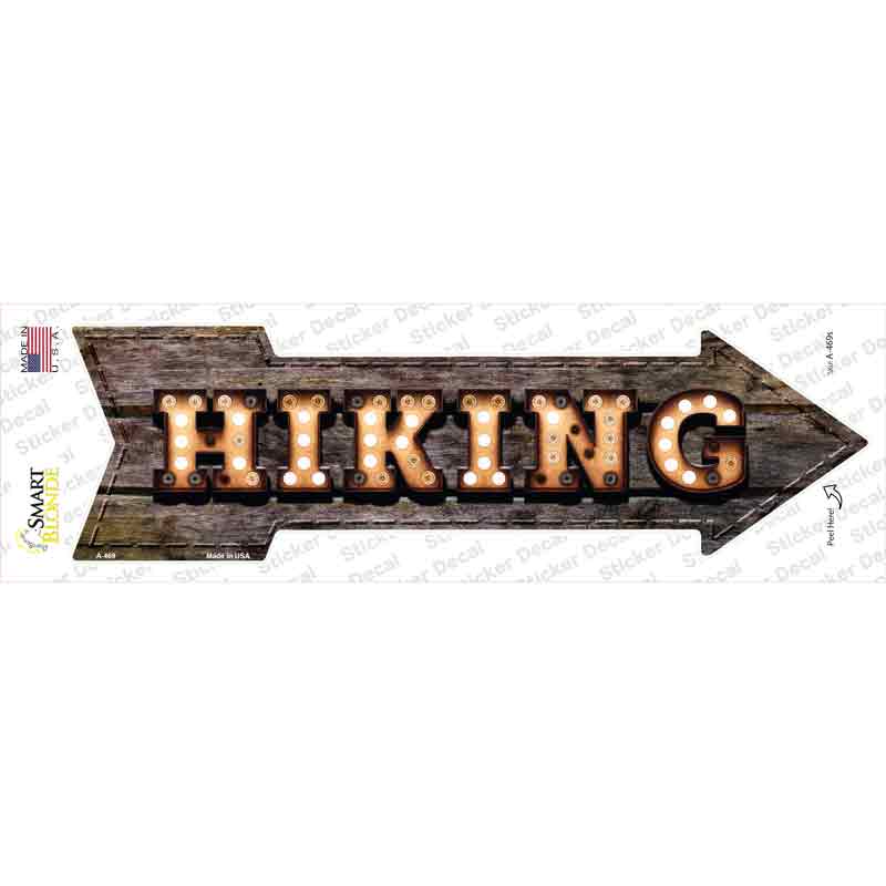 A-469s-M Hiking Bulb Letters Novelty Arrow Sticker Decal - Medium