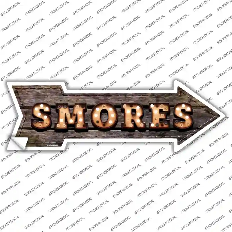 A-470s-S Smores Bulb Letters Novelty Arrow Sticker Decal - Small