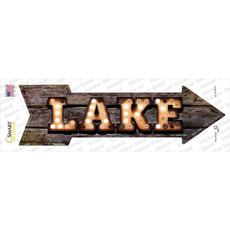 A-471s-M Lake Bulb Letters Novelty Arrow Sticker Decal - Medium