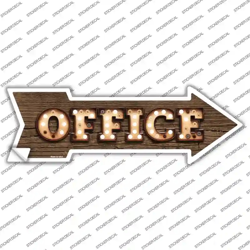 A-487s-L Office Bulb Letters Novelty Arrow Sticker Decal - Large