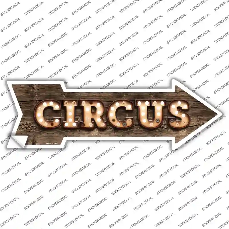A-506s-S Circus Bulb Letters Novelty Arrow Sticker Decal - Small