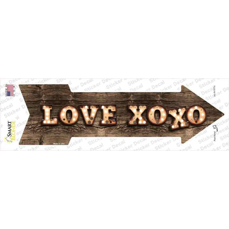 A-511s-M Love XOXO Bulb Letters Novelty Arrow Sticker Decal - Medium