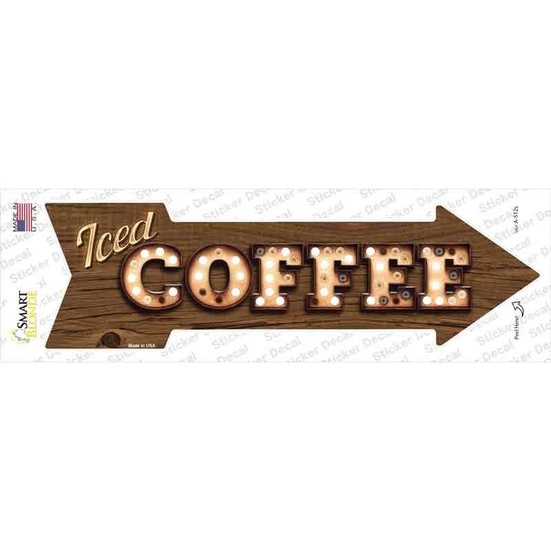 A-512s-M Iced Coffee Bulb Letters Novelty Arrow Sticker Decal - Medium