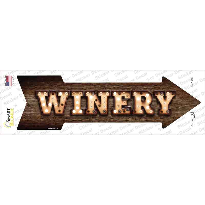 A-515s-M Winery Bulb Letters Novelty Arrow Sticker Decal - Medium