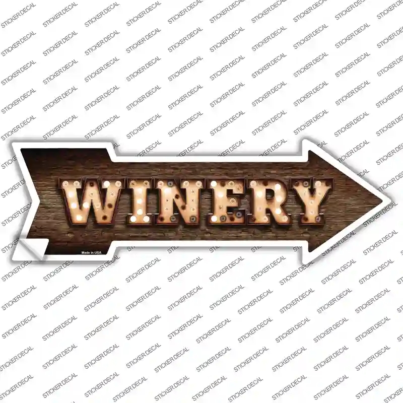 A-515s-XL Winery Bulb Letters Novelty Arrow Sticker Decal - Extra Large