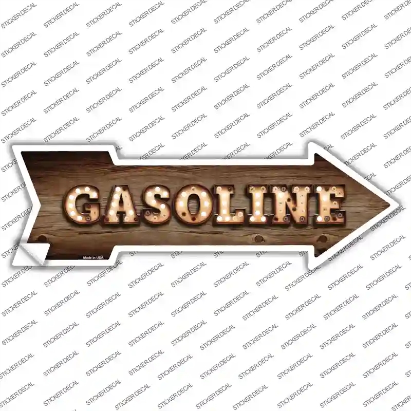 A-519s-S Gasoline Bulb Letters Novelty Arrow Sticker Decal - Small