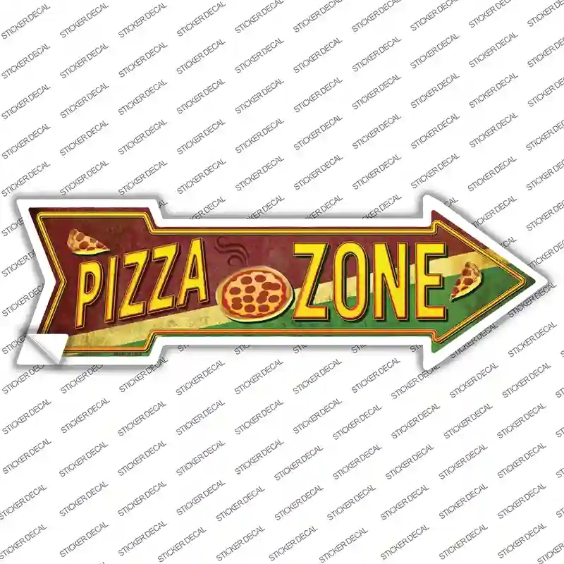 A-408s-S Pizza Zone Novelty Arrow Sticker Decal - Small