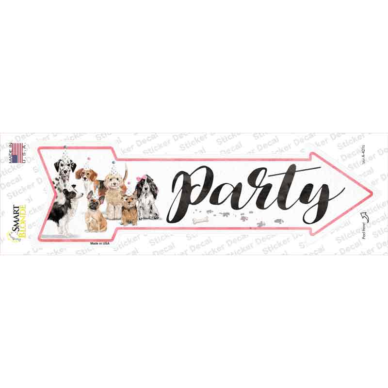 A-421s-M Dog Party Novelty Arrow Sticker Decal - Medium