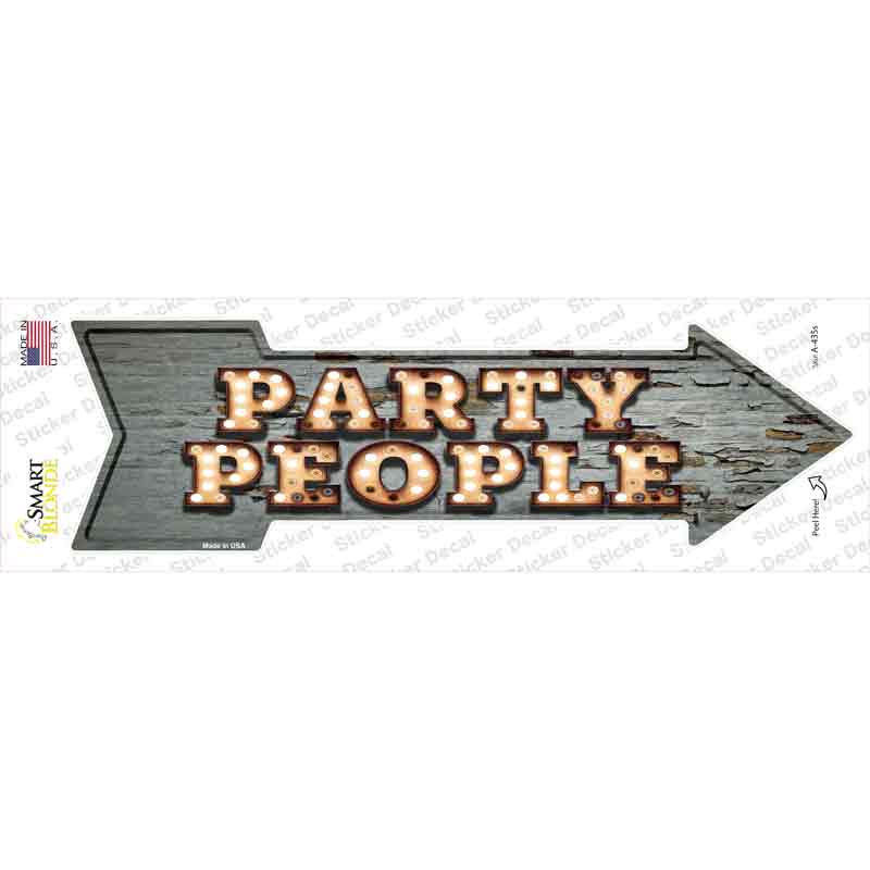 A-435s-M Party People Bulb Letters Novelty Arrow Sticker Decal - Medium