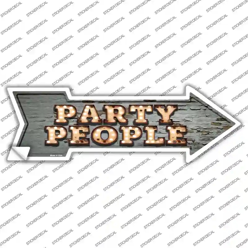 A-435s-L Party People Bulb Letters Novelty Arrow Sticker Decal - Large
