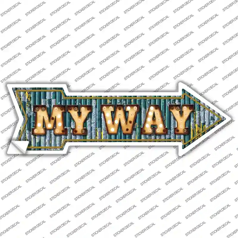 A-442s-S My Way Bulb Letters Novelty Arrow Sticker Decal - Small