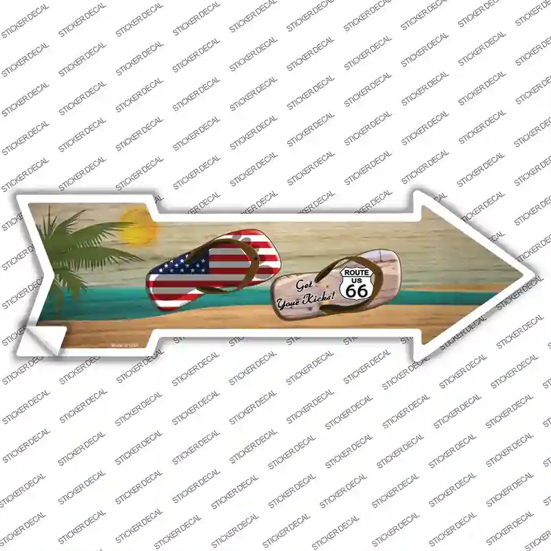A-746s-S US & Route 66 Flip Flop Novelty Arrow Sticker Decal - Small