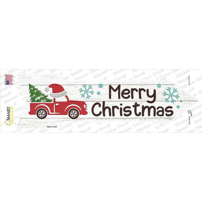 A-751s-M Merry Christmas Truck Hat Novelty Arrow Sticker Decal - Medium