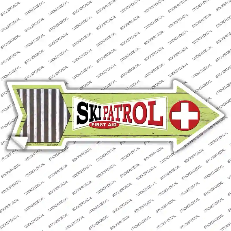 A-758s-S Ski Patrol First Aid Novelty Arrow Sticker Decal - Small