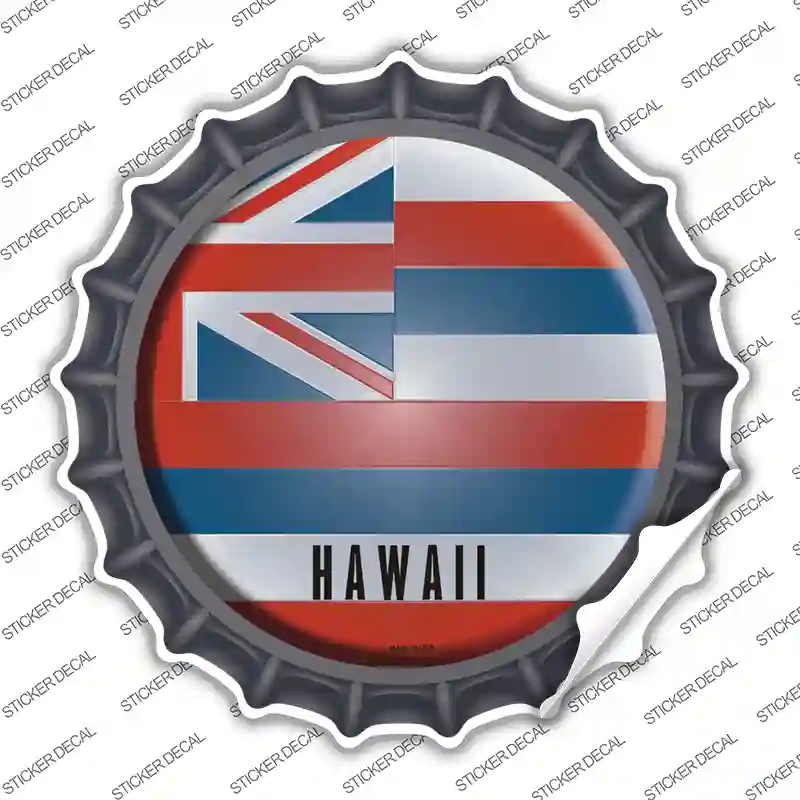 BC-110s-L Hawaii State Flag Novelty Bottle Cap Sticker Decal - Large