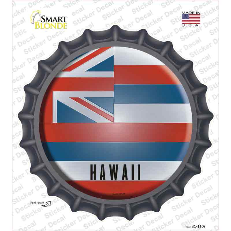BC-110s-M Hawaii State Flag Novelty Bottle Cap Sticker Decal - Medium