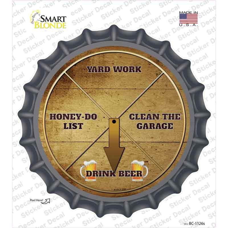 BC-1126s-M Drink Beer Novelty Bottle Cap Sticker Decal - Medium