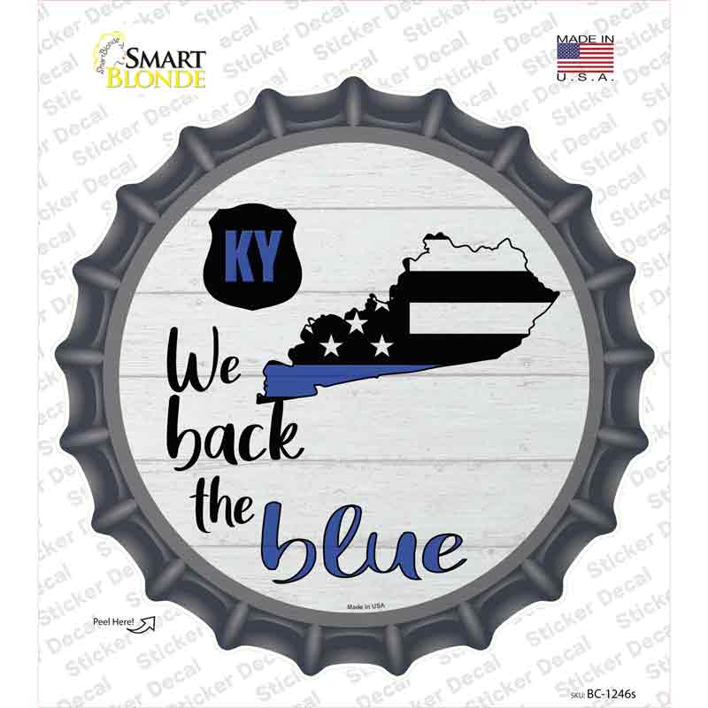 BC-1246s-M Kentucky Back the Blue Novelty Bottle Cap Sticker Decal - Medium