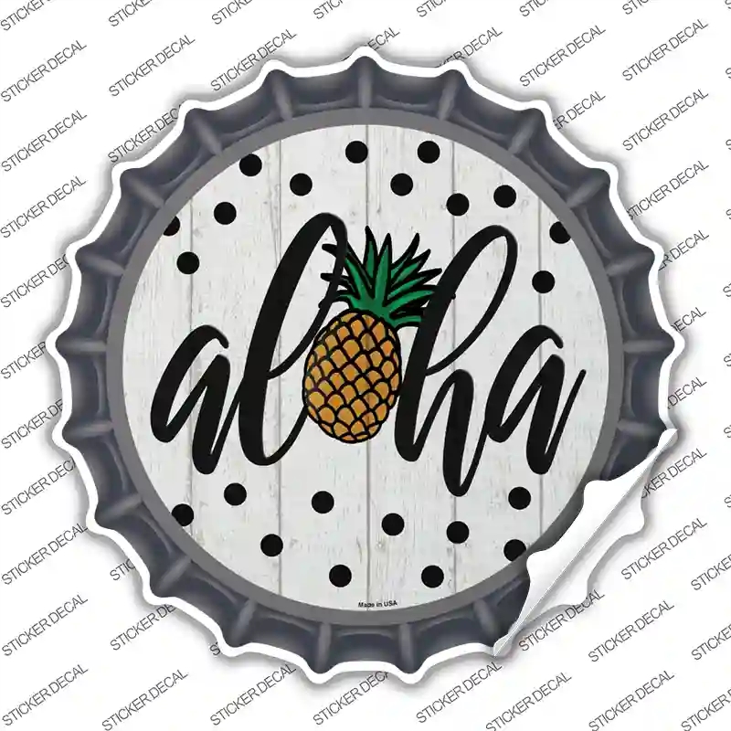 BC-1372s-XL Aloha Pineapple Novelty Bottle Cap Sticker Decal - Extra Large